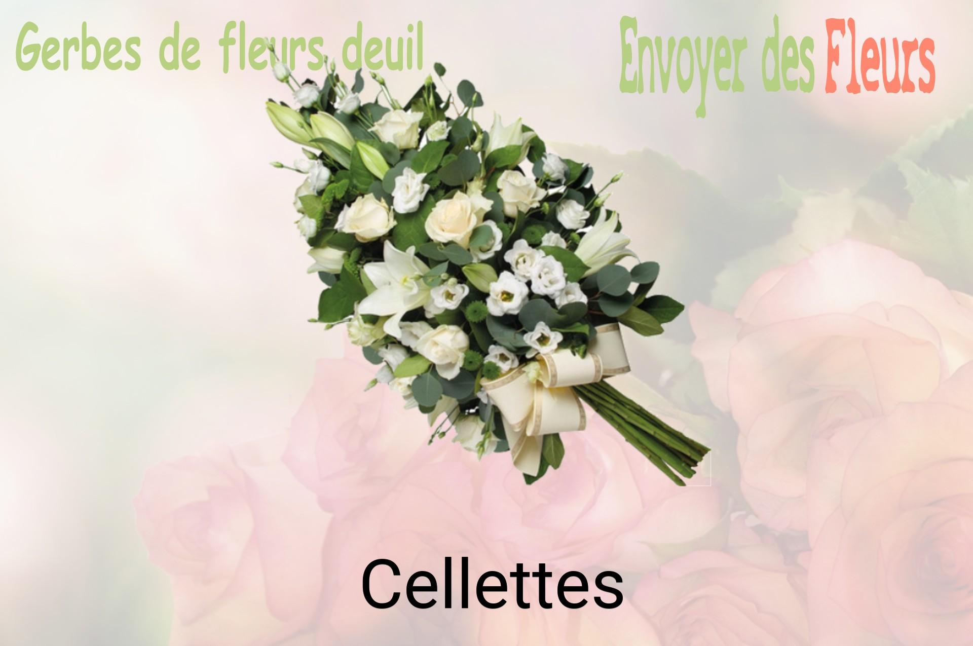 Gerbe de fleurs de deuil livrée à Cellettes